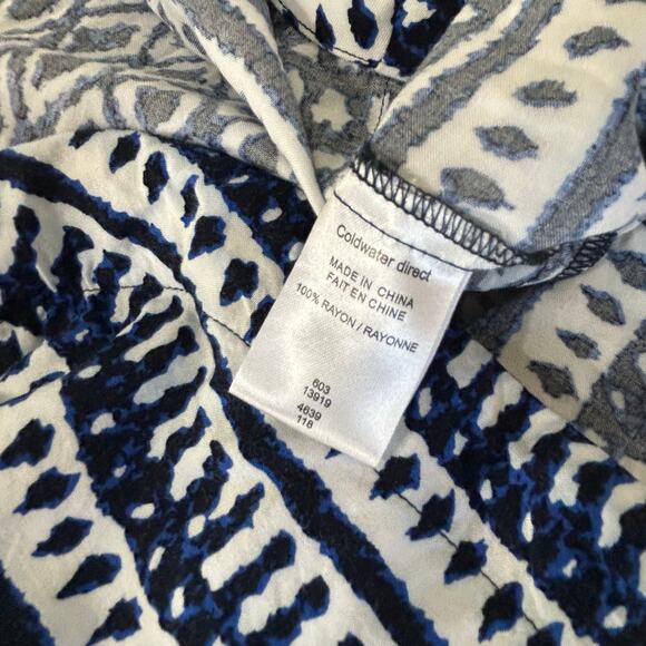 Coldwater Creek Geometric Shift Dress 16 Womens Blue Boho Casual Lightweight - Picture 9 of 9